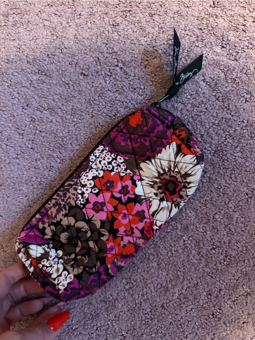 Vera Bradley Quilted Floral Sunglass Sleeve in Pink and Purple Multi